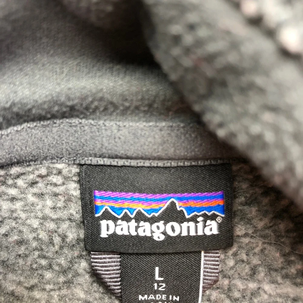 Patagonia Kids Better Sweater 1/4 Zip Fleece Pullover Gray Heather Size L 12